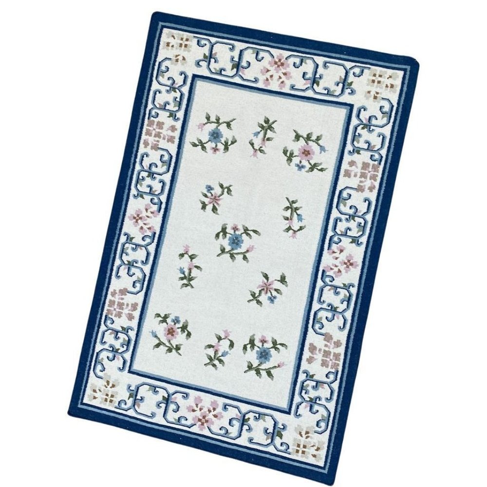 6 x 4 Foot Carpet / Area Rug / Wall Hanging Vintage Hand Woven Needlepoi…
